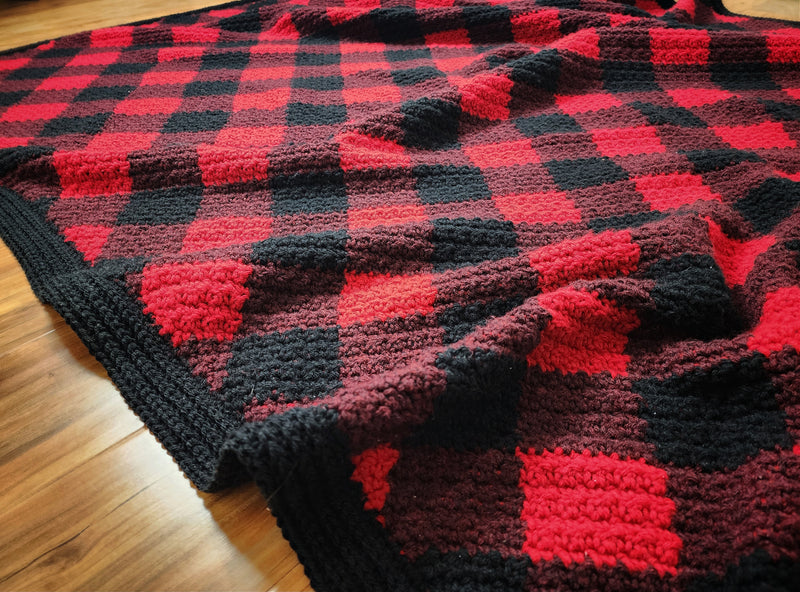 Crochet Kit - C2C Buffalo Plaid Blanket