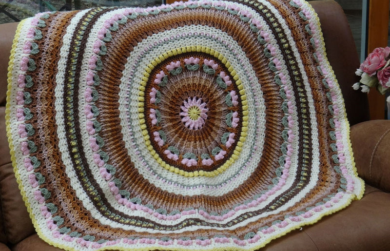 Crochet Kit - Flowers in the Sand Throw