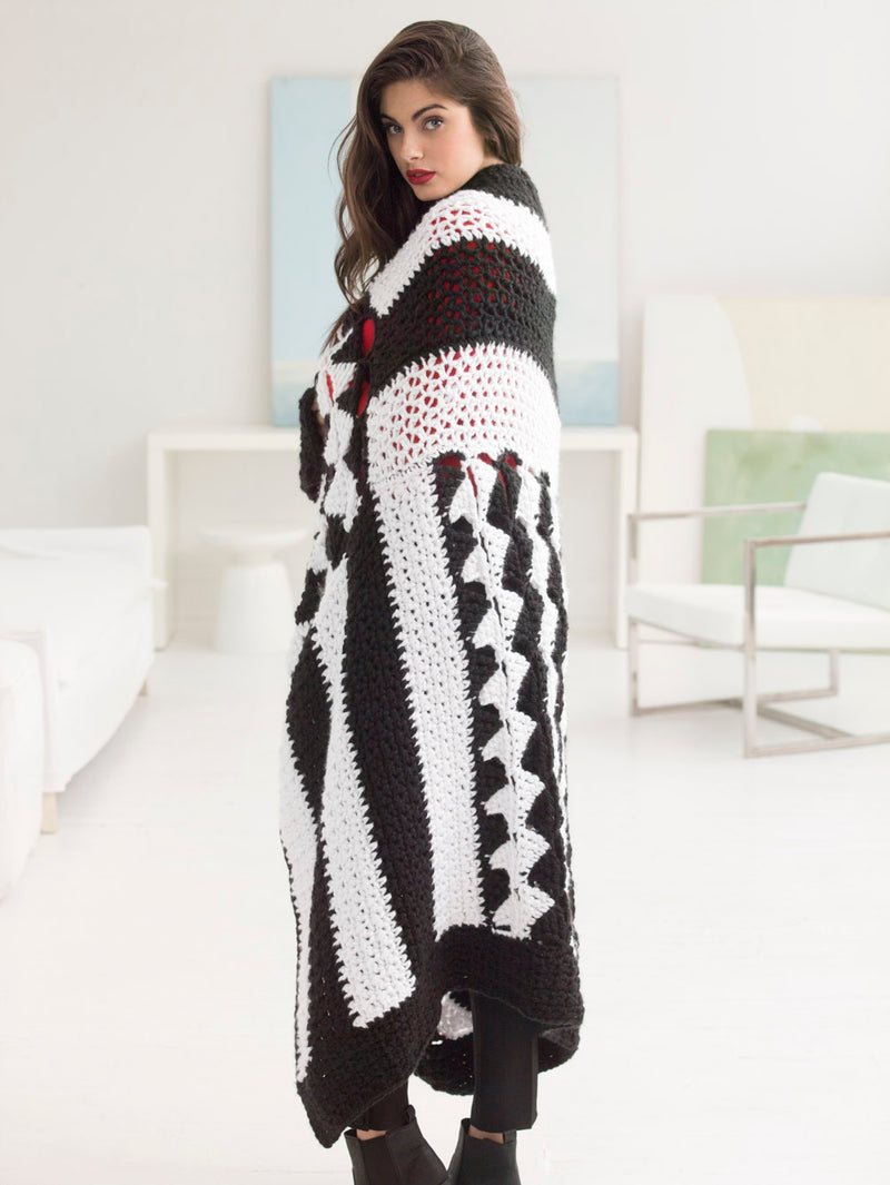 Graphic Black And White Afghan (Crochet)