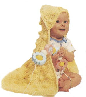 Crochet Hooded Bobble Baby Blanket