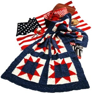 All American Granny Square Throw Pattern (Crochet)