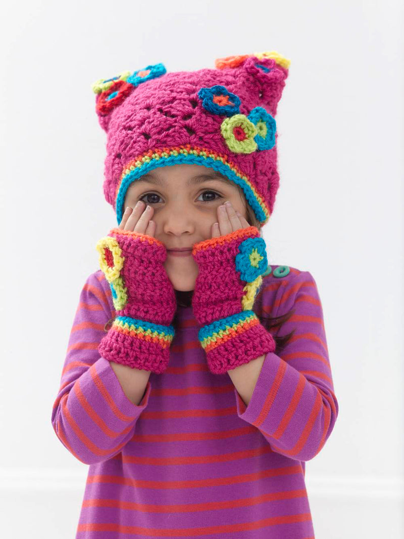 Blooming Cap And Mitts Pattern (Crochet)