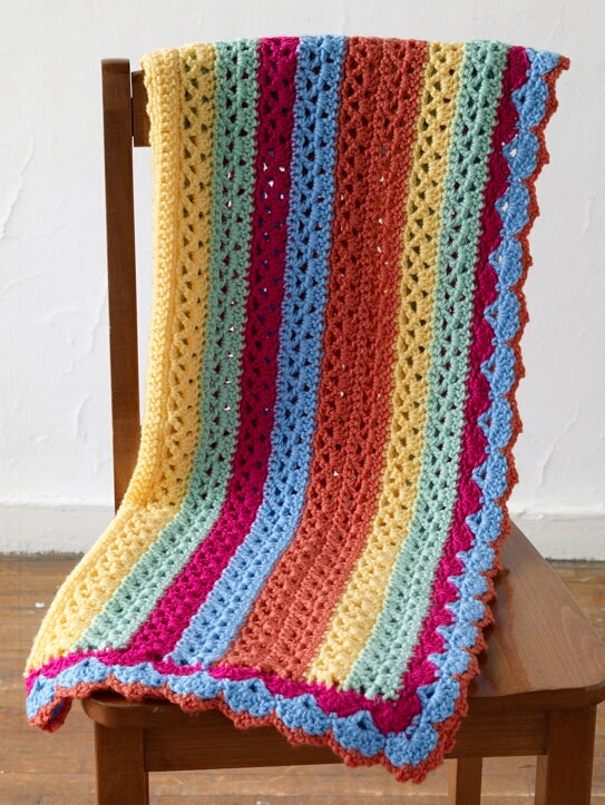 Bright Stripes Baby Afghan Pattern (Crochet)