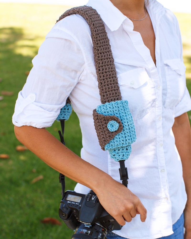 Camera Strap Cover And Lens Cap Pouch (Crochet)