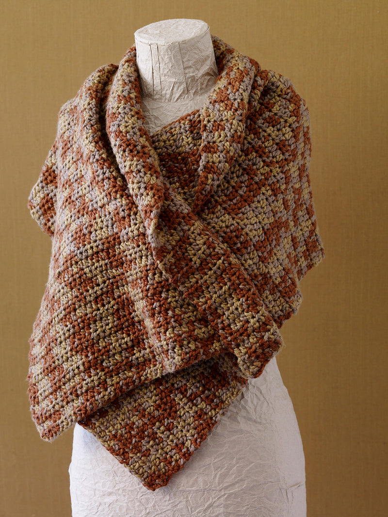 Caramel Tweed Shawl (Crochet) - Version 2