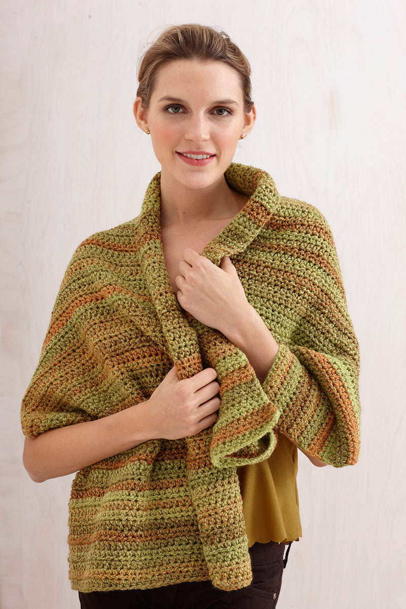 Caramel Tweed Shawl (Crochet) - Version 3