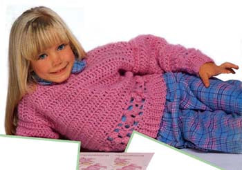 Child's Popcorn Stitch Pullover Pattern (Crochet)