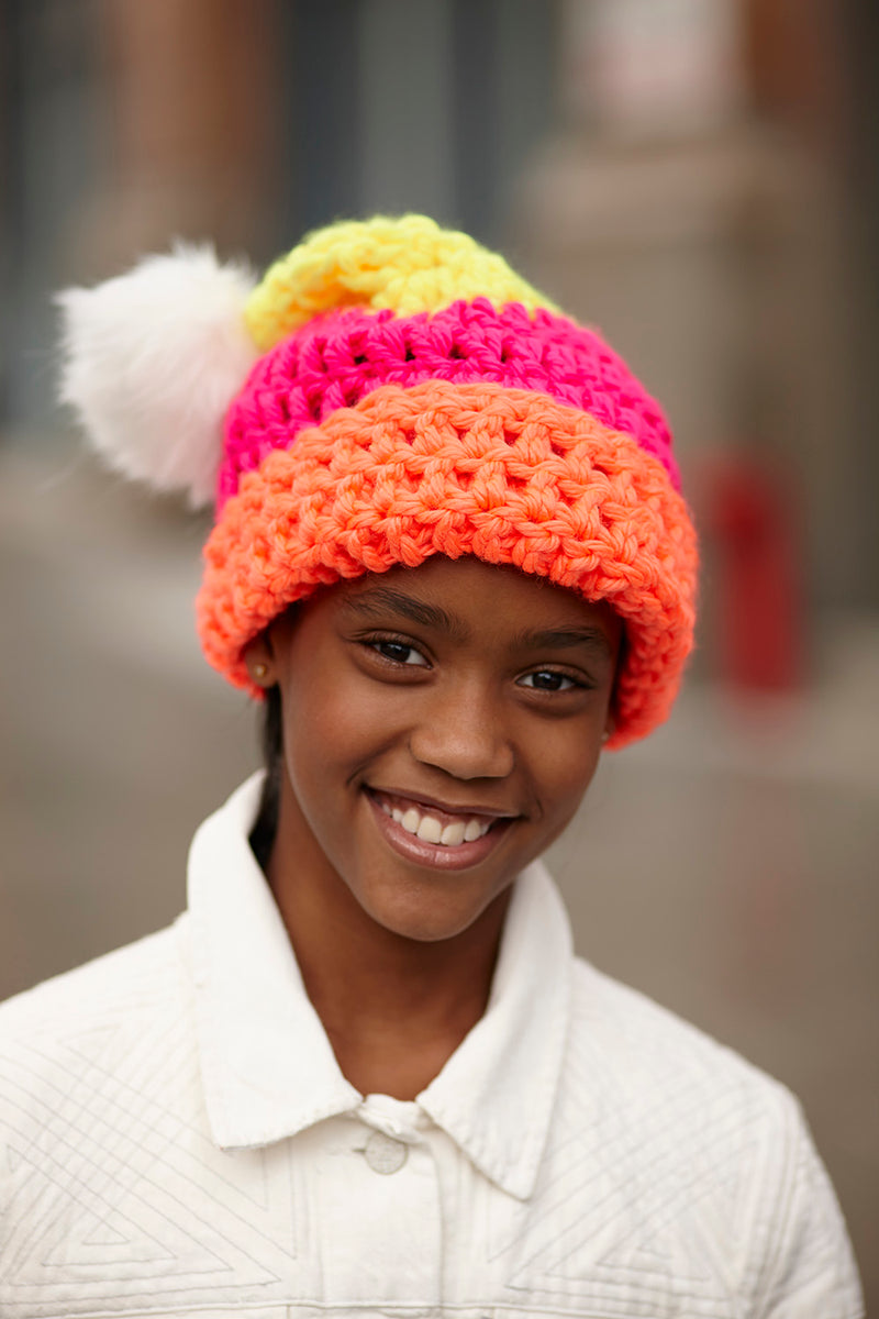 Color Bright Slouch Hat (Crochet)