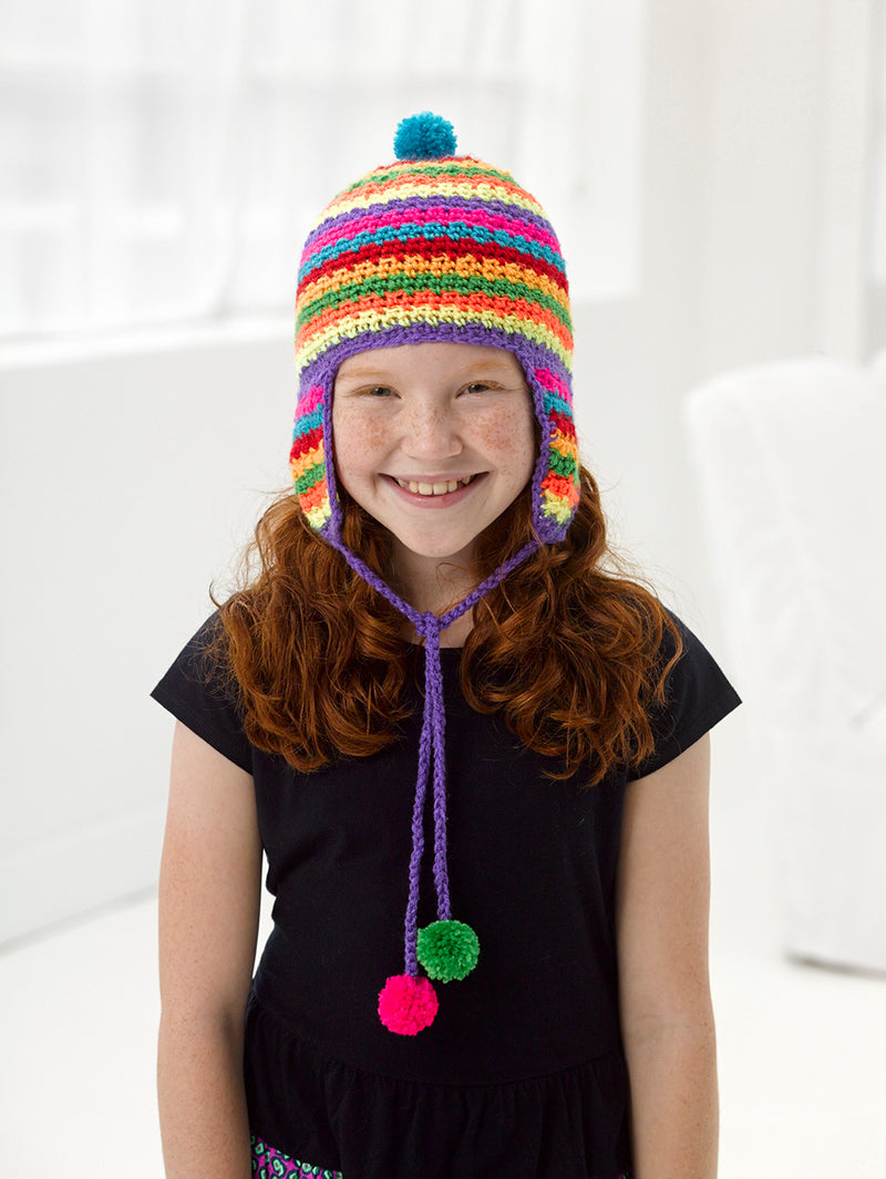Colorful Earflap Hat Pattern (Crochet)