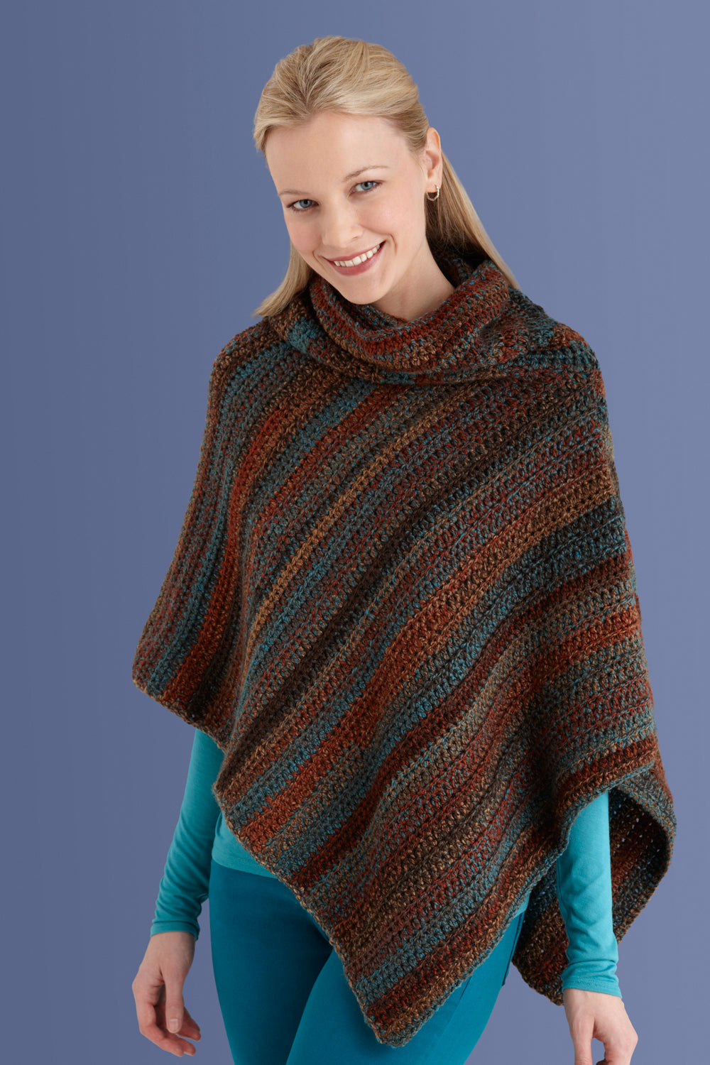 Cowl Neck Poncho (Crochet) – Lion Brand Yarn, image size:1000x1500