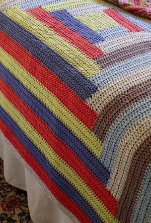 Crochet Log Cabin Afghan (Crochet) - Version 2