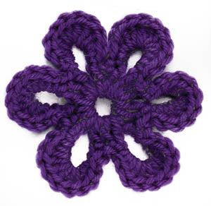 Crochet Motif VI Six Petal Flower Motif Pattern (Crochet)
