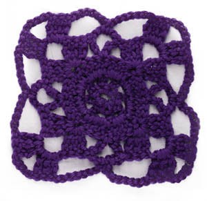 Crochet Motif X Granny Style Quad Rosette Pattern (Crochet)