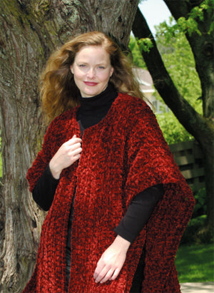 Crocheted Chenille Thick and Quick Wrap Pattern (Crochet)