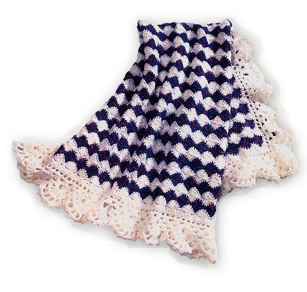 Diamonds and Lace Throw Pattern (Crochet)