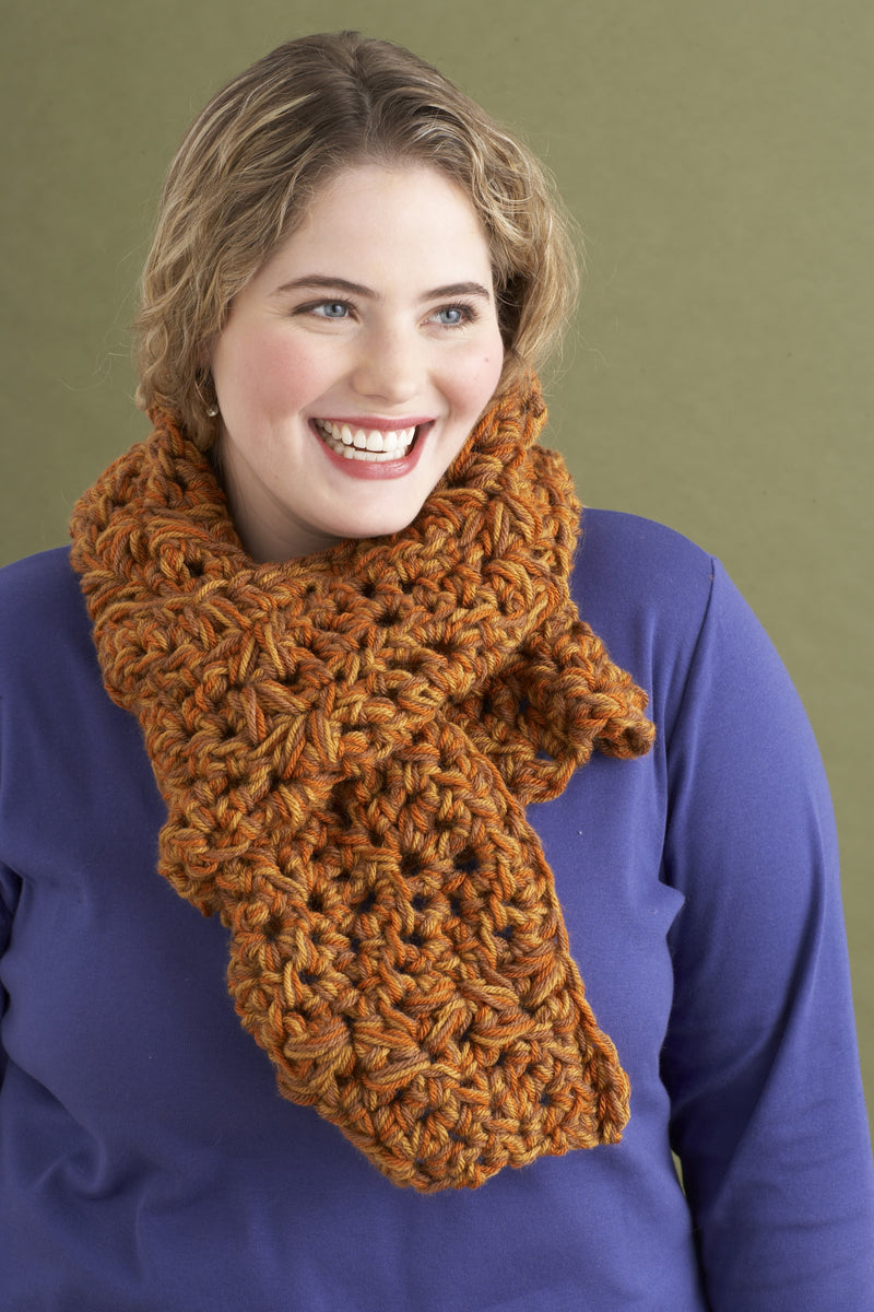 Easy Tweed Ripple Scarf Pattern (Crochet)