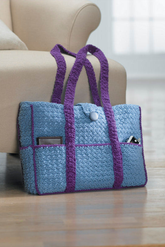 Eight -Pocket Two-Tone Carryall Tote (Crochet) – Lion Brand Yarn