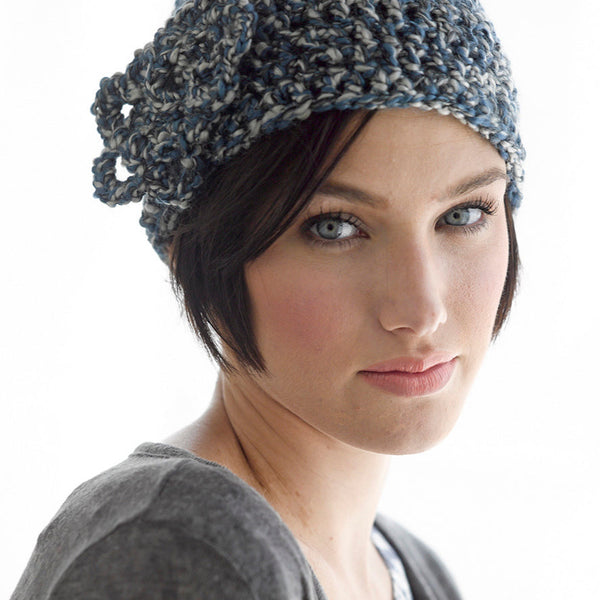 Beanie merino wool Crochet knit fabric with crystal embellishment Crocheting sequin sparkle kitty beanie main image 3