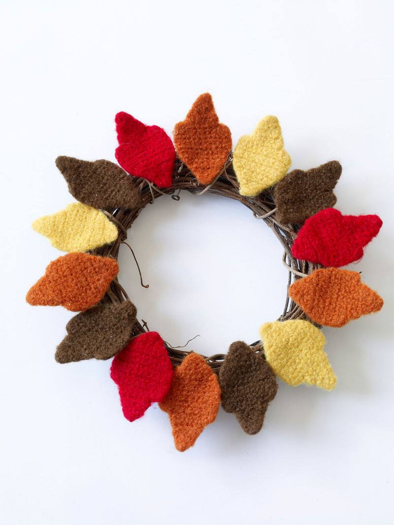 Fall Foliage Felted Wreath (Crochet)