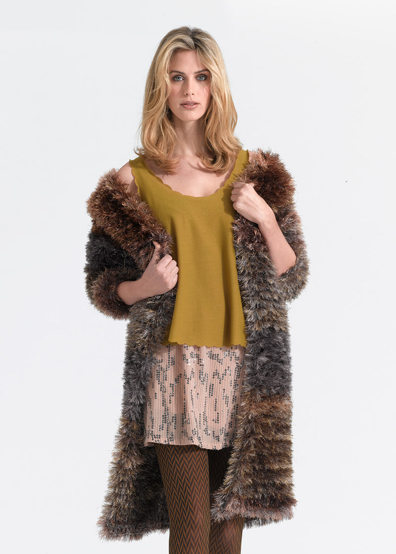 Felted Coat With Fun Fur Pattern (Crochet)