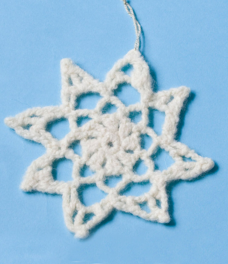 Felted Holiday Snowflake (Crochet) - Version 6