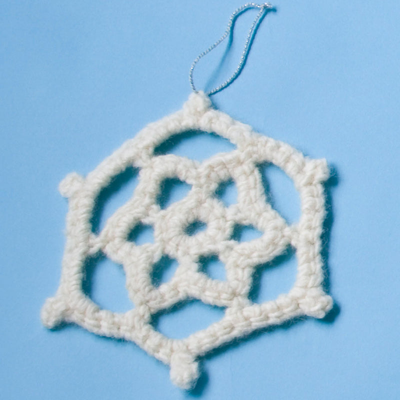 Felted Holiday Snowflake (Crochet) - Version 3