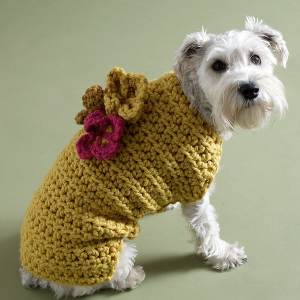 Flower Garden Dog Sweater Pattern (Crochet) Lion Brand Yarn Flower Garden Dog Sweater Pattern (Crochet) Lion Brand Yarn