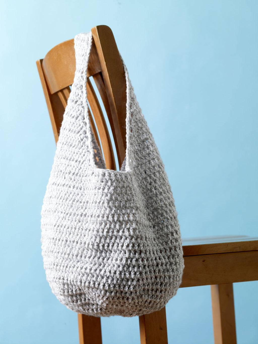 Light Blue Crochet Tote Bag