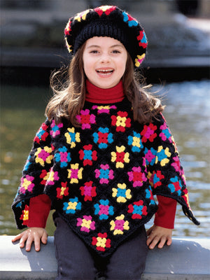Granny Square Kids Poncho Pattern (Crochet)