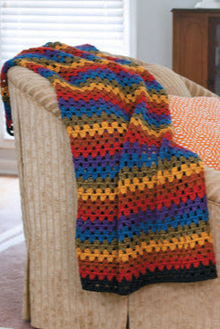 Happy Granny Stripe Afghan - Version 1 image 1
