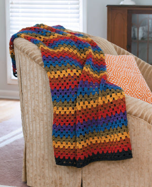 Happy Granny Stripe Afghan (Crochet) - Version 1