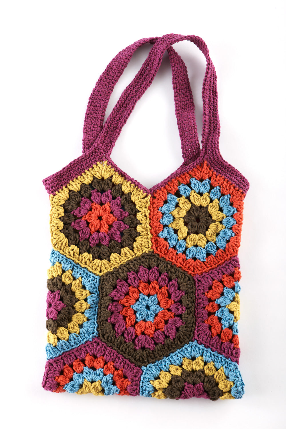 Crochet Pattern Hexagon Market Bag L20064