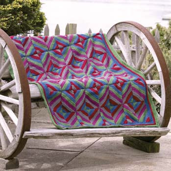 Free Crochet Pattern - Jiffy Patchwork Crochet Quilt (Crochet)