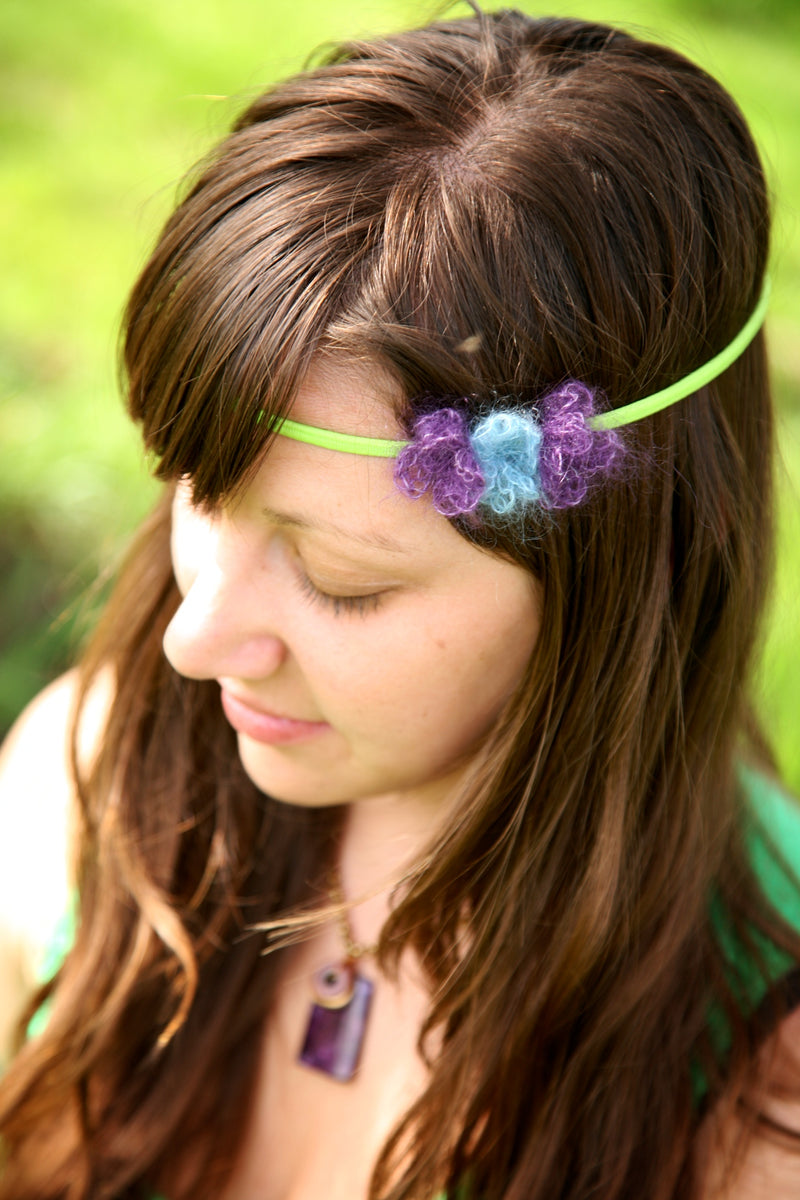 Mohair Flower Headbands Pattern (Crochet)