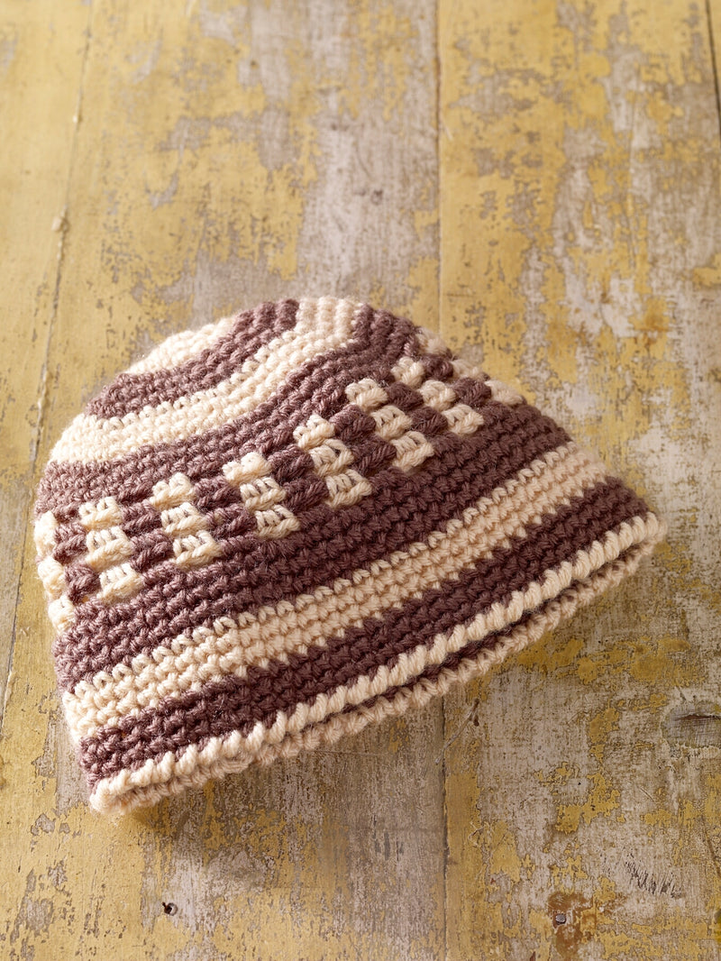 Neutral Easy Stripes Hat Pattern (Crochet)