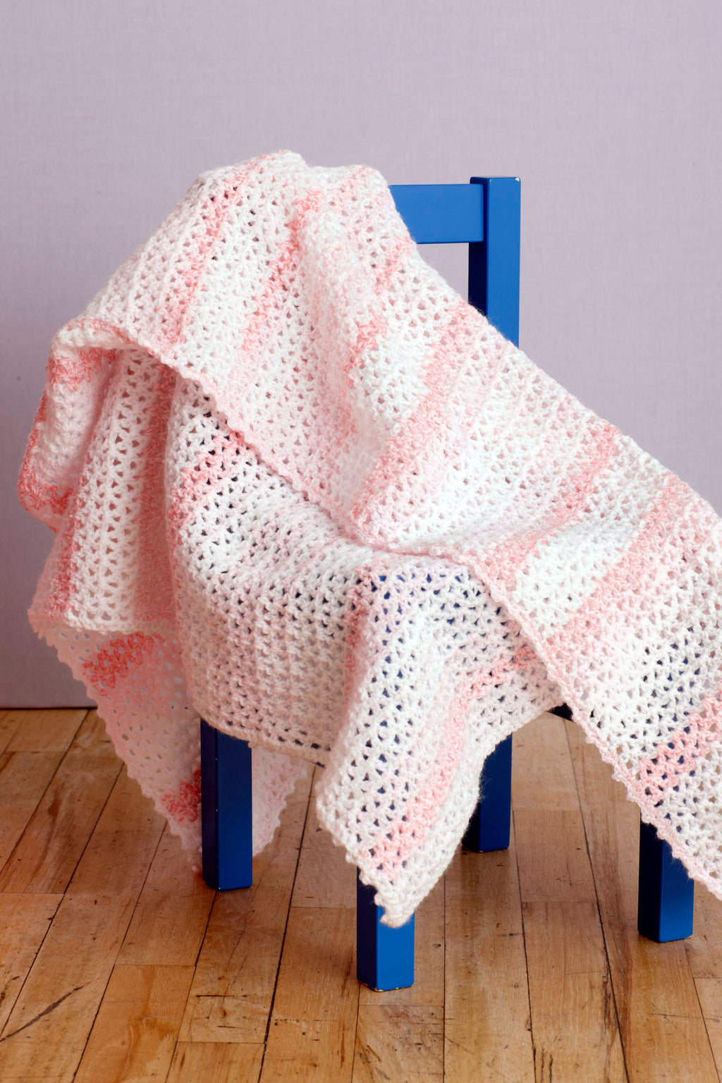 Pink V Stitch Baby Throw Pattern (Crochet) - Version 1 – Lion