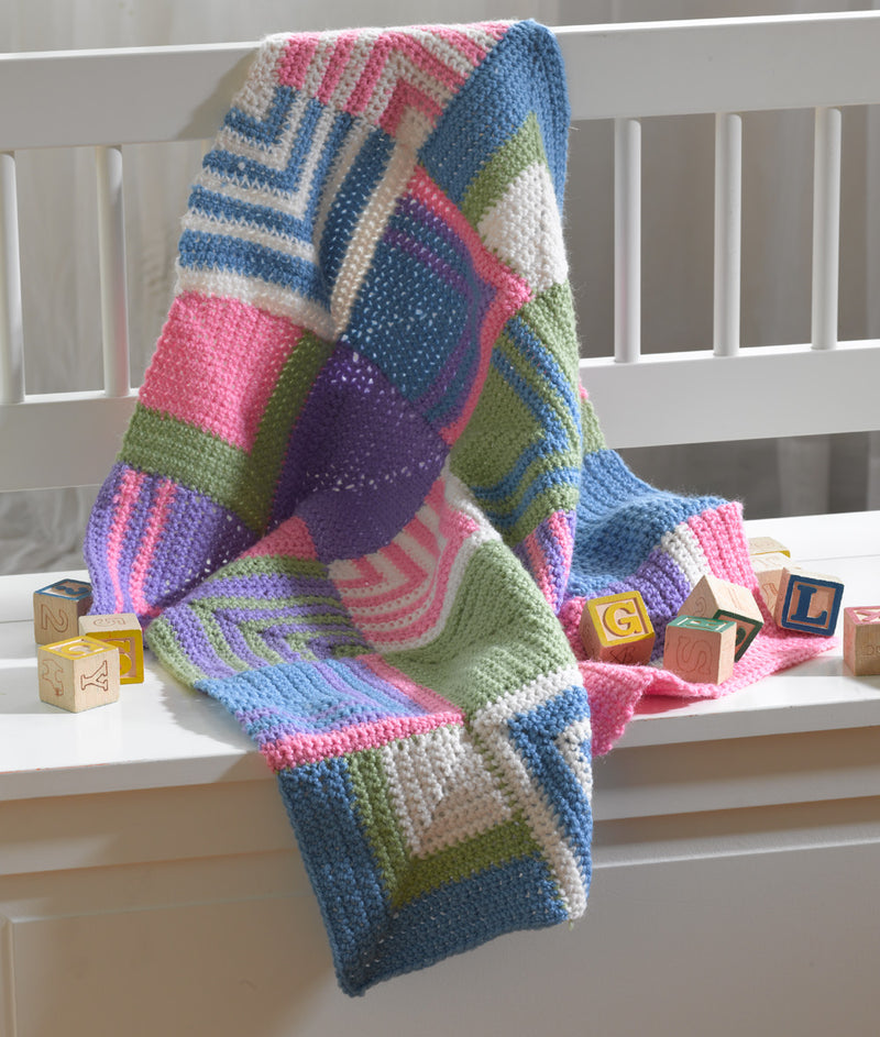 Playful Squares Throw Pattern (Crochet)