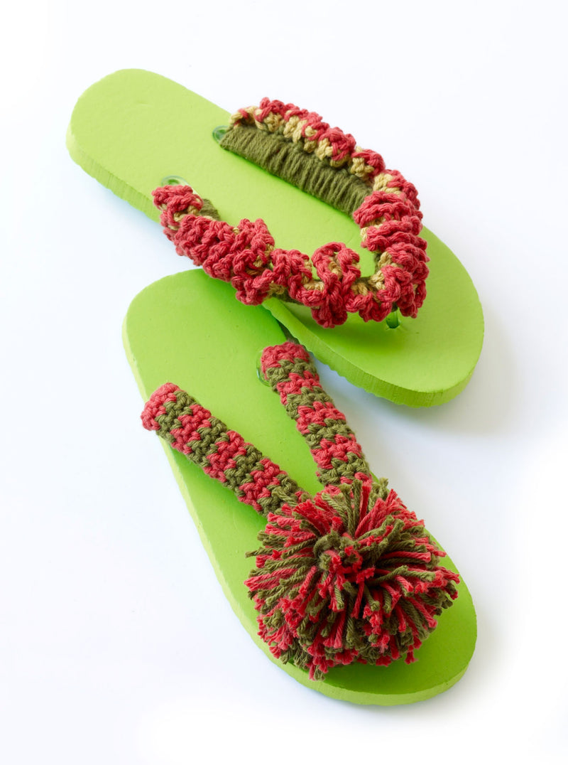 Pom Pom Flip Flops Pattern (Crochet)