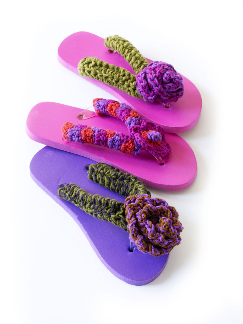Posy Ruffle Flip Flops Pattern (Crochet)