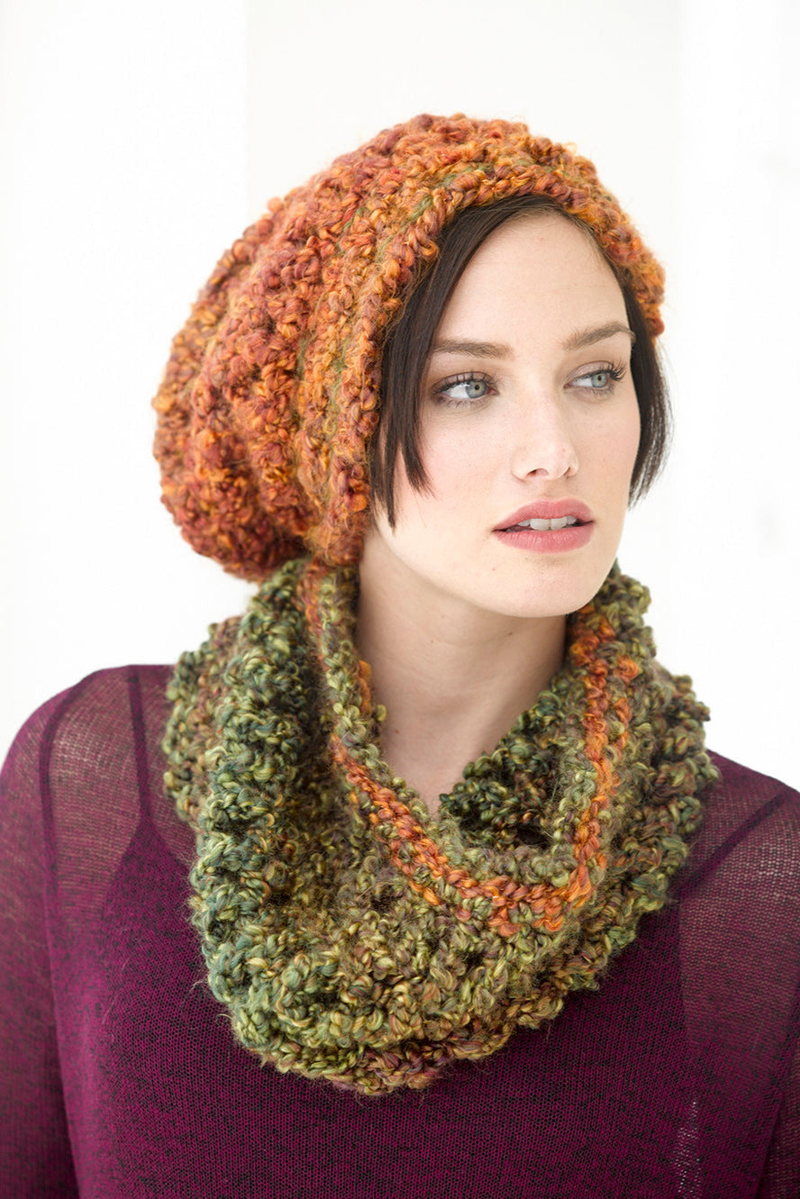 Handmade Spun Dyed And Crocheted 100% Wool Women\'s Size Medium Hat And Cowl Set Hat and Cowl-Spiced Cider, pattern set | Crochet By Darleen  main image 4