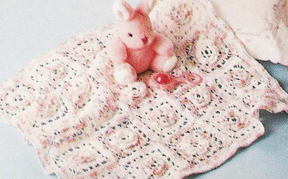 Rose Square Baby Afghan Pattern (Crochet)