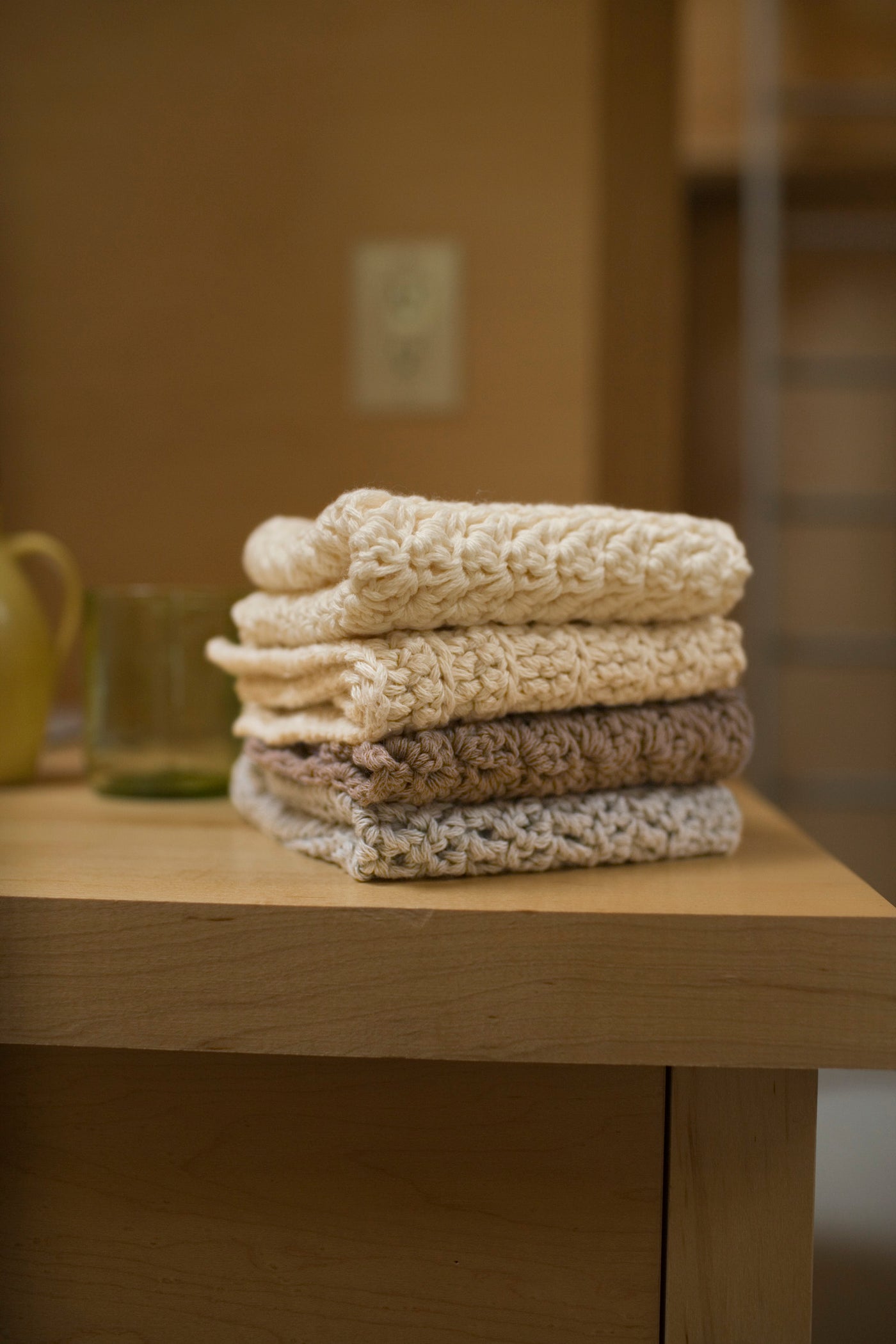 ヤッコマリカルド☆リネンとシルクのパッチワークワイドOP☆手洗い可☆美品です Sandy Shore Washcloth Set (Crochet) – Lion Brand Yarn