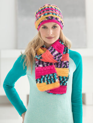 Sassy Slouch Hat & Scarf Set (Crochet)