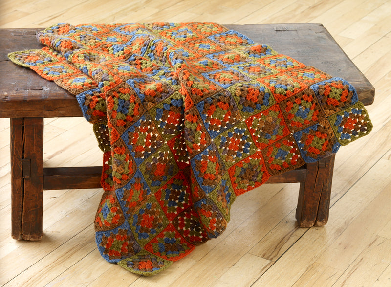 Shades Of Autumn Granny Throw Pattern (Crochet)