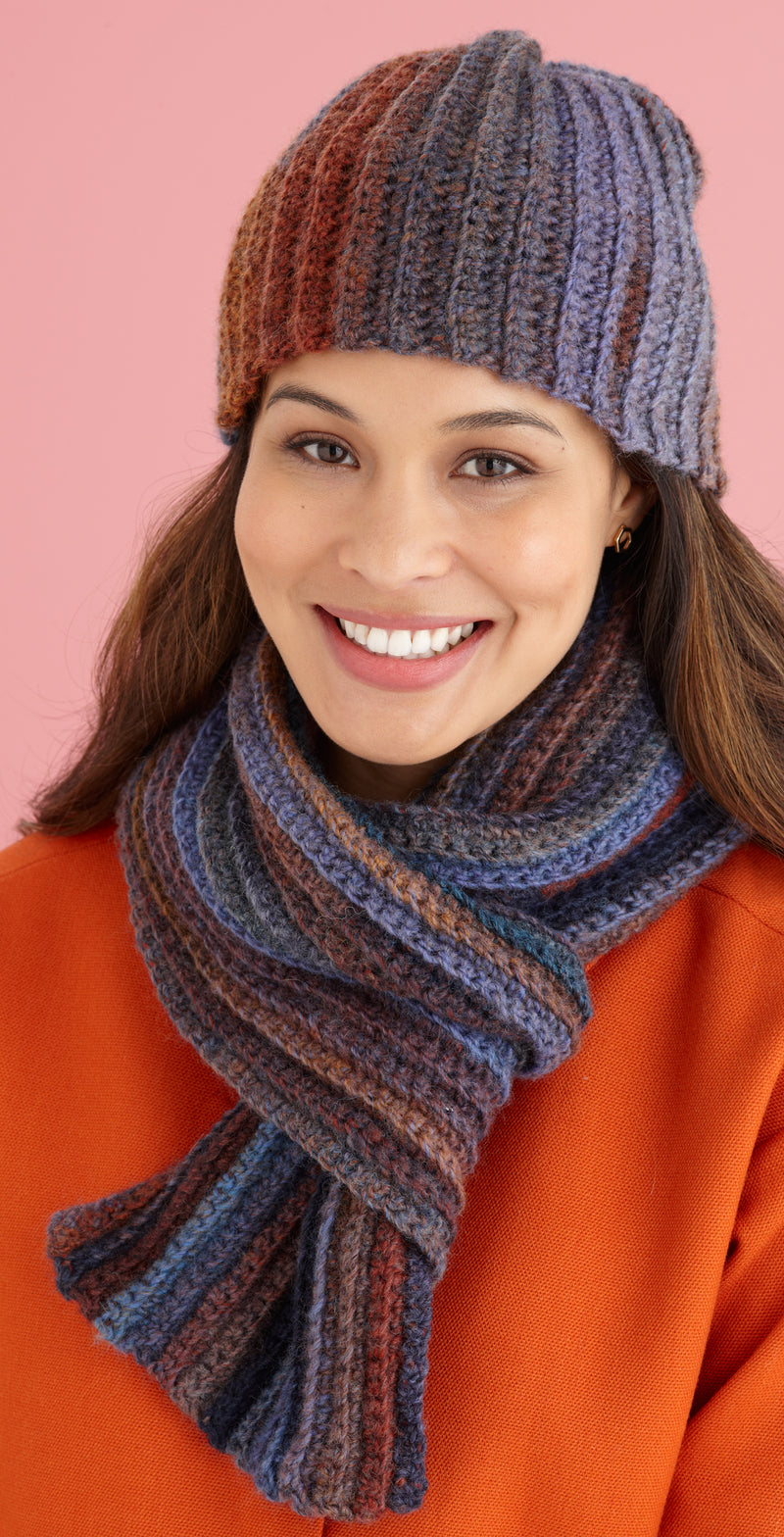 Softly Shaded Hat and Scarf Pattern (Crochet)