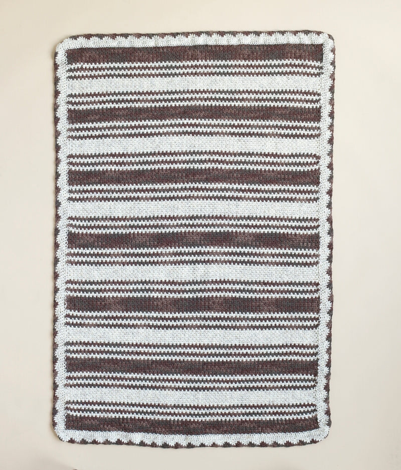 Striped Two Color Crocheted Afghan Pattern (Crochet)