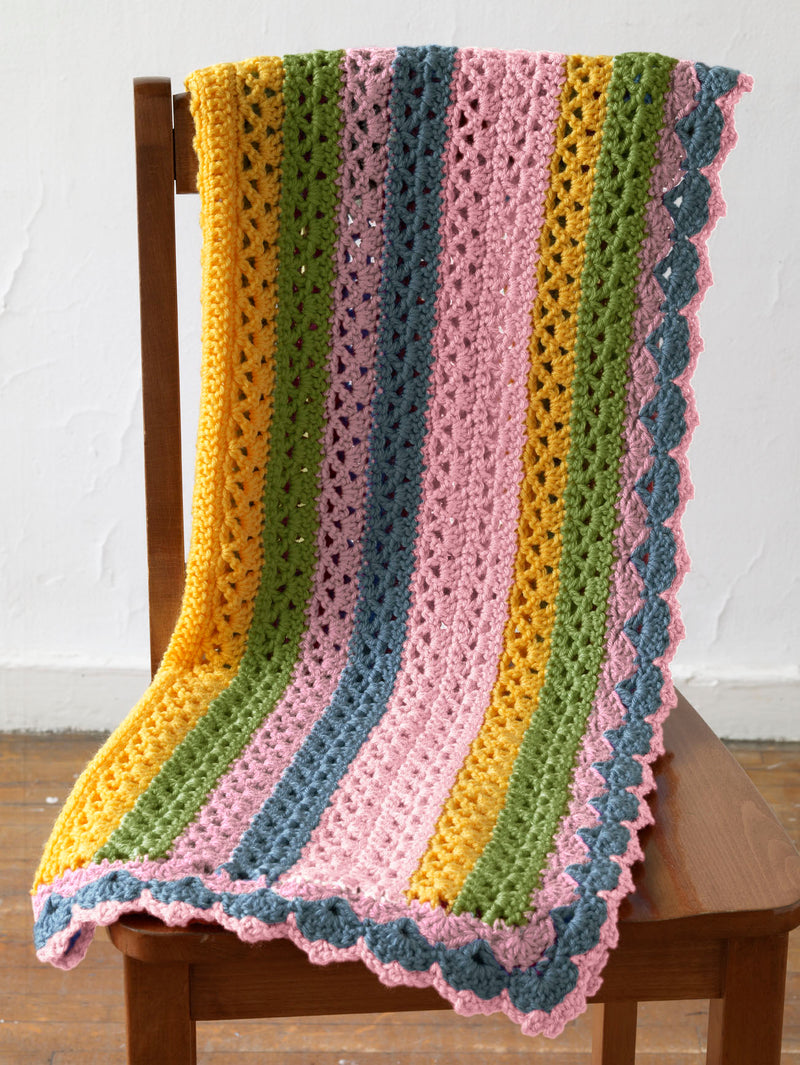 Summer Stripes Baby Afghan Pattern (Crochet)
