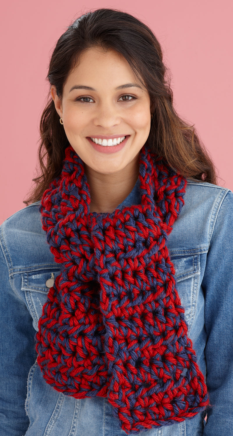 Two Color Tweedy Scarf (Crochet)