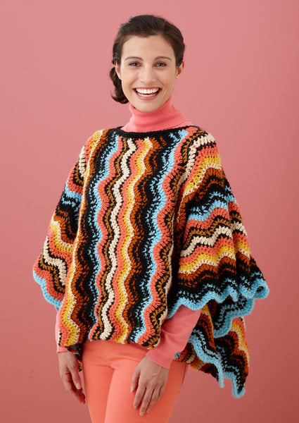 Vertical Ripple Poncho Pattern (Crochet) – Lion Brand Yarn