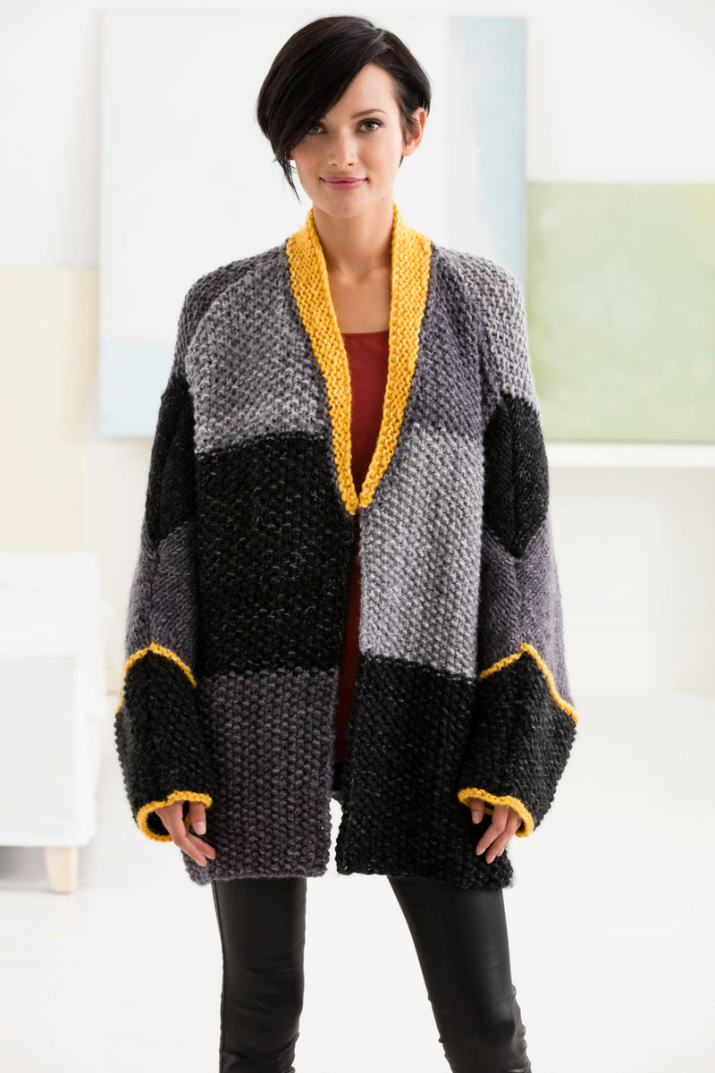 Color Block Cardigan (Knit) - Version 1 – Lion Brand Yarn
